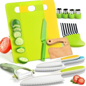 Rti413-Pieces-Montessori-Kitchen-Tools-for-Toddlers-Kids-Cooking-Sets-Real-Toddler-Safe-Knives-Set-for